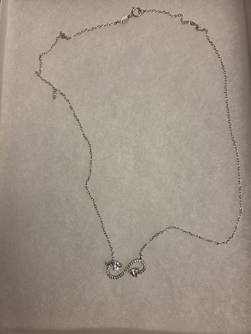 Sterling Silver Infinity Pendant Necklace - Silver